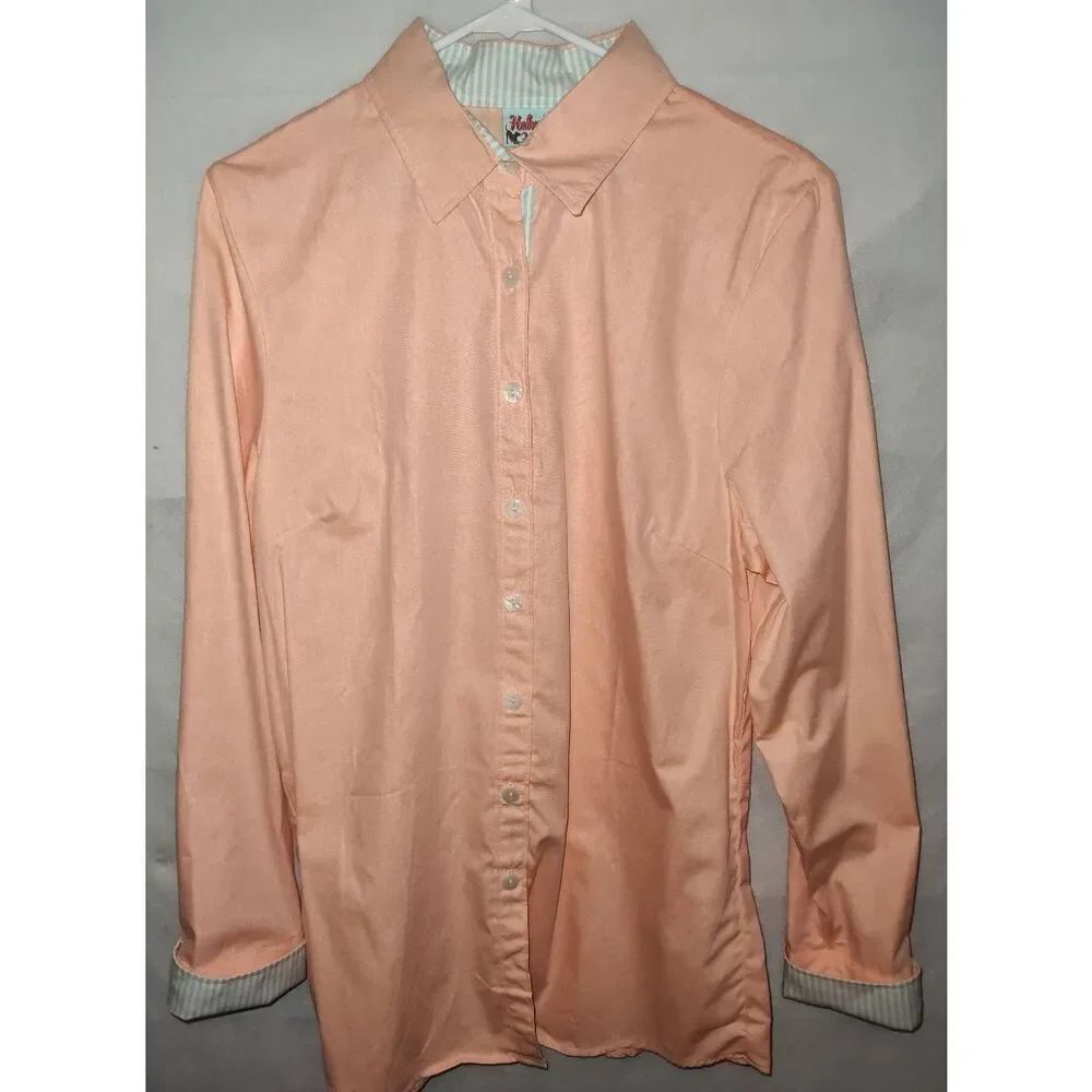 Vintage USA Haley and the Hound peach button up shirt Women's Medium. 100% cotto